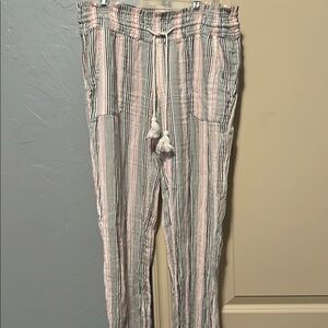 Roxy Striped Pants - Pink, Gray, White
